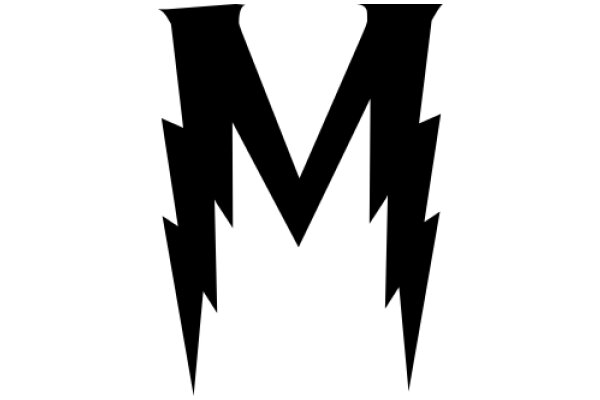 Stylized Black Letter 'M' with Electric Lightning Designs