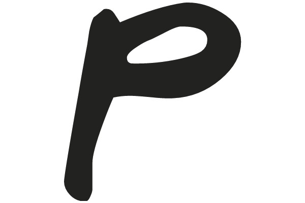 Simplistic Black Letter 'P' on a White Background