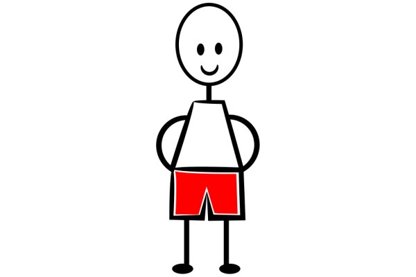 A Simple Line Drawing of a Person in Shorts