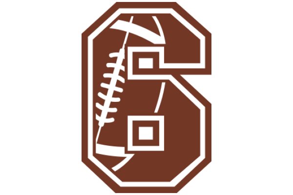 Stylized Football Icon with Brown and White Colors