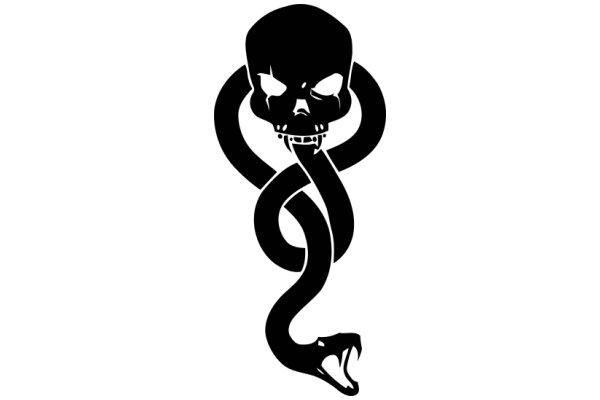 Stylized Logo of a Skull with Snakes