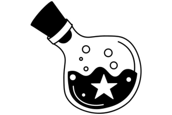 A Whimsical Illustration of a Bottle with a Star