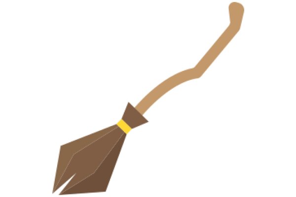 A Digital Illustration of a Brown Broom with a Yellow Binding