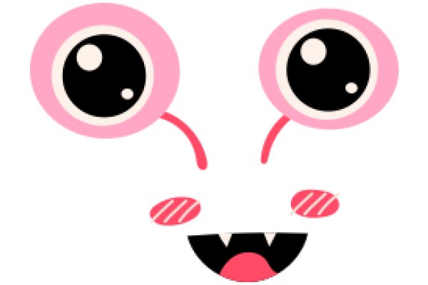 A Playful Pink and Black Character with a Mouth and Eyes