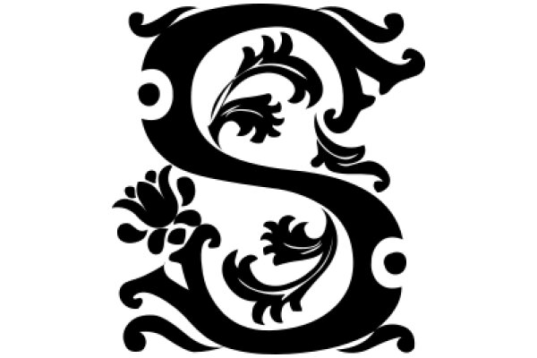 Stylized Letter 'S' with Floral Designs