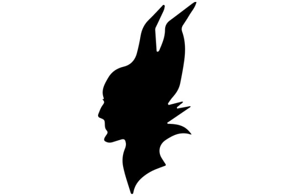 Silhouette of a Stylized Human Figure with Horn-like Features