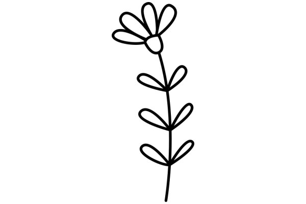 Simplistic Line Drawing of a Flower