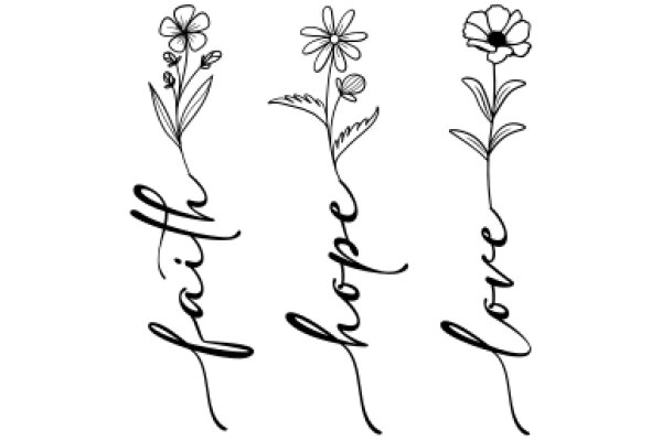 Floral Affection: A Trio of Hand-Drawn Floral Designs