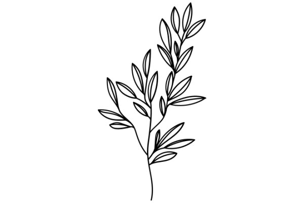 Simplistic Line Drawing of a Plant