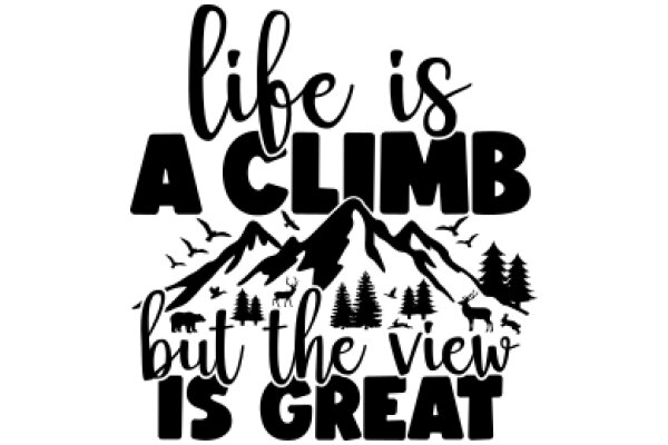 Inspirational Quote Poster: Life is a Climb, But the View is Great