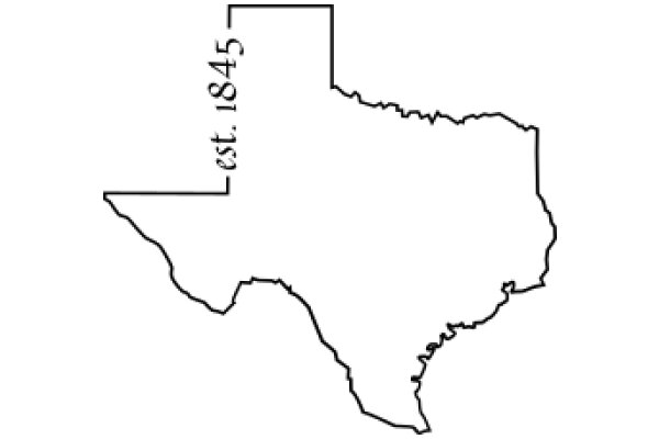 Historical Map of Texas, 1845