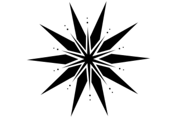 Stylized Black Star with White Dots on a White Background