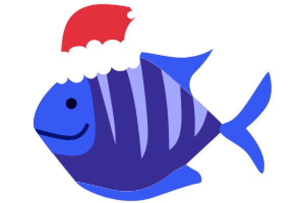 Holiday Cheer: A Blue Fish with a Santa Hat