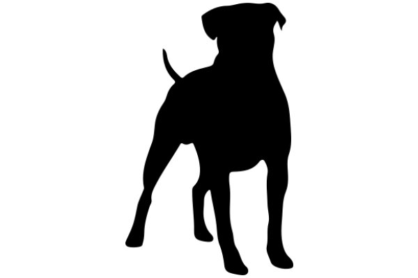 A Silhouette of a Dog, Standing on Two Legs