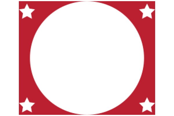 A Red and White Star-Shaped Banner with a White Circle at the Center