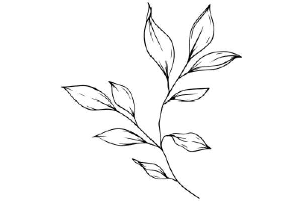 Elegant Line Drawing of a Flower