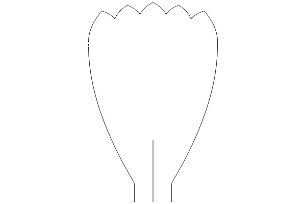 Simplified Line Drawing of a Flower-like Shape