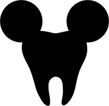 Simplistic Black and White Mickey Mouse Silhouette