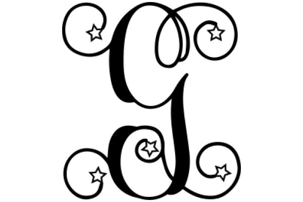 Stylized Letter G with Star Decorations