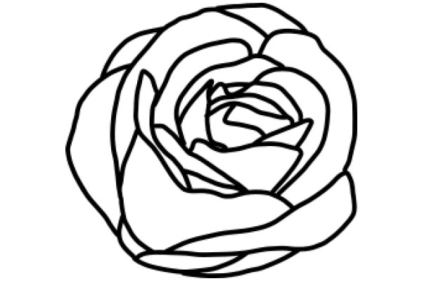 Simplistic Line Art of a Rose