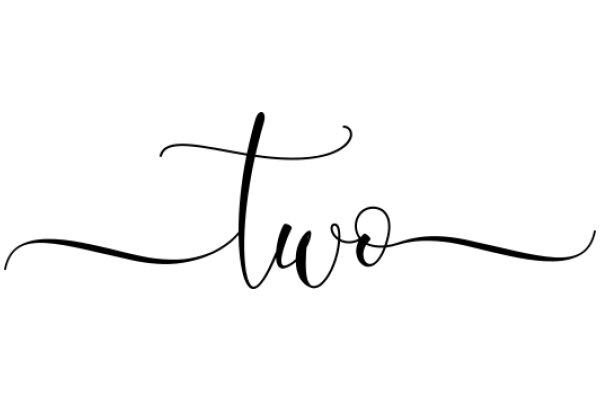 Stylized 'TWO' in elegant cursive font