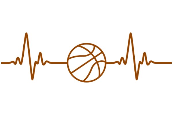 Elegant Digital Art: A Stylized Basketball Heartbeat Graphic