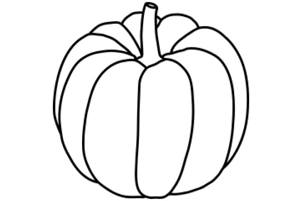 Simplistic Line Drawing of a Pumpkin