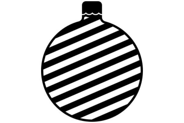 Striped Christmas Ornament with a Black Top