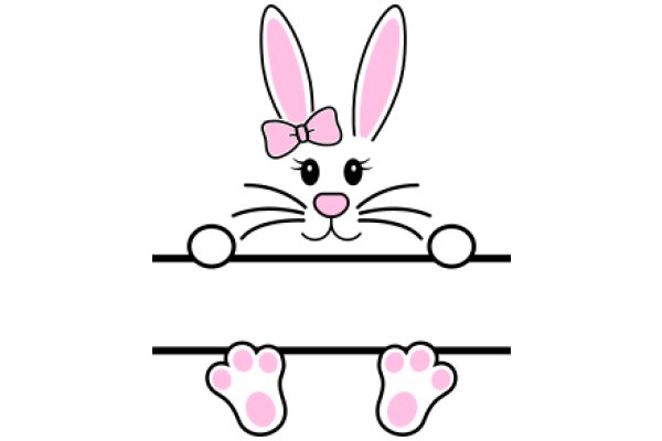 Adorable Easter Bunny with Pink Paws and Bow