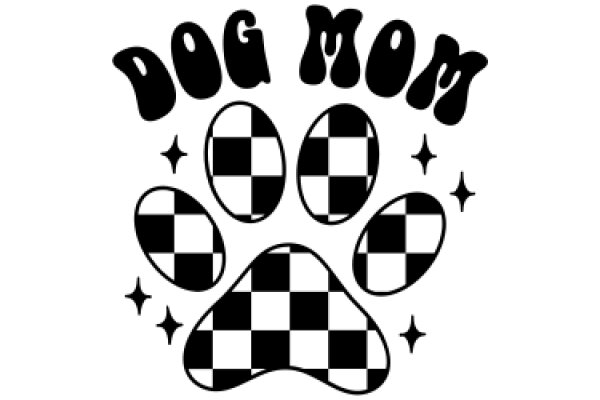 Stylized Dog Paw Print Logo with Text