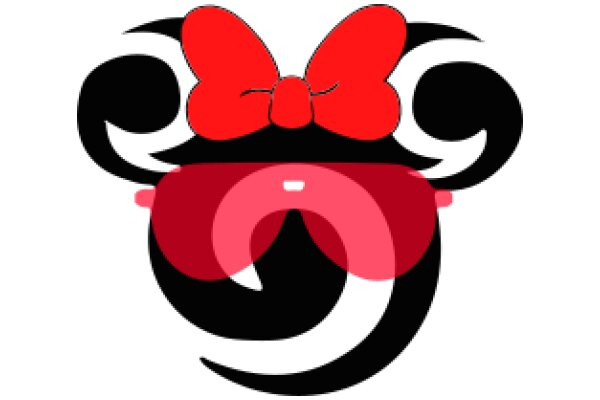 Stylish Cartoon Character with Red Bow and Sunglasses