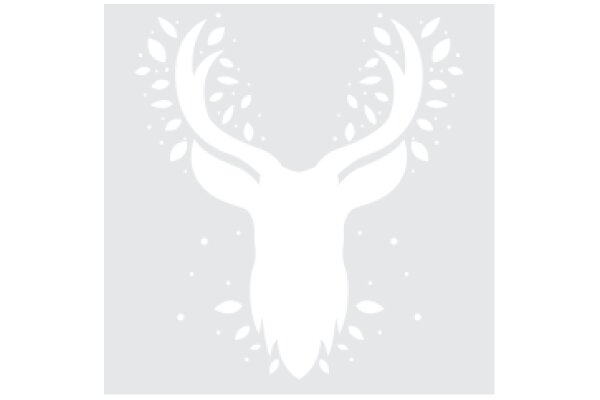 Stylized Deer Head with Leaves Design