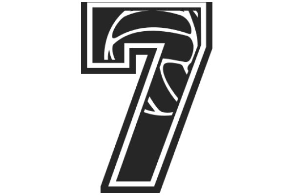 Stylized Logo of a Number Seven with a Basketball Design