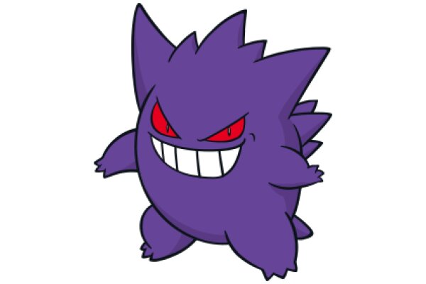 Vivid Purple Pokémon with a Mischievous Smirk