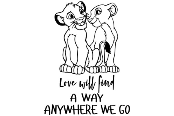 A Whimsical Love Story: Two Cartoon Lions and a Heartfelt Message