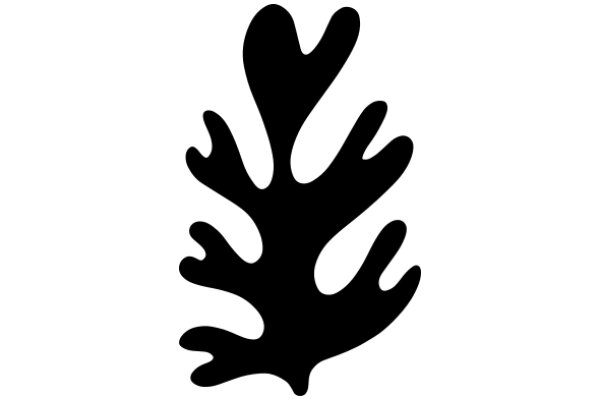 Stylized Black Silhouette of a Heart-Shaped Tree