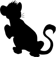 Silhouette of a Playful Lion