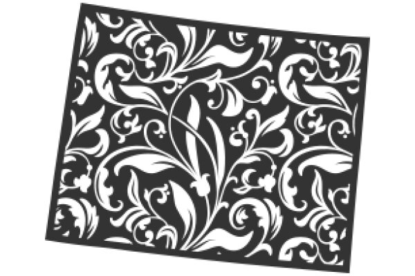 Stylized Floral Pattern on Black Background