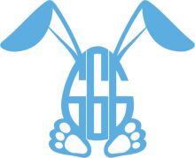 Stylized Blue Bunny with the Letter 'S' in Its Ear