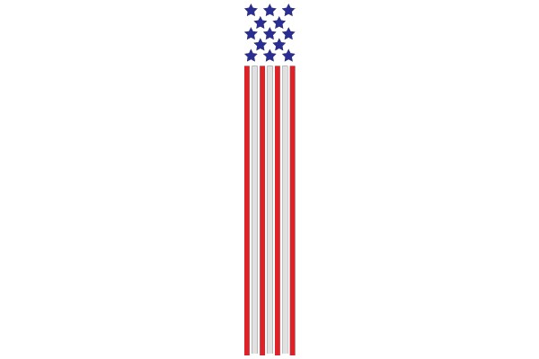 Striped American Flag with Stars on Top