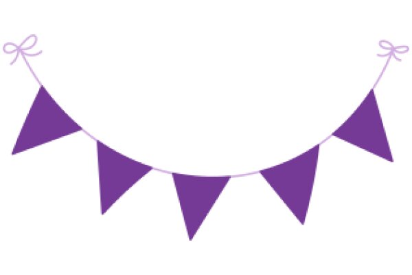 A Purple Banner with Flags, Hanging Against a White Background