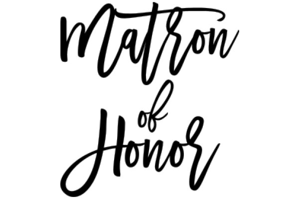 Elegant Typography: 'Matron of Honor' in a Stylized Script