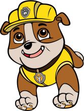 A Cute Cartoon Dog in a Construction Hat