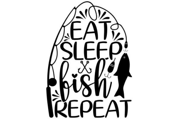 Eat, Sleep, Fish, Repeat: A Whimsical Illustration of a Fisherman's Life