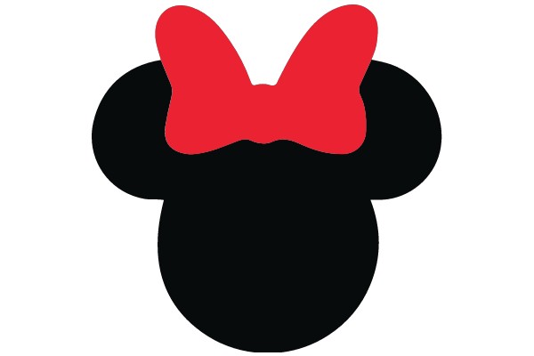 A Playful Take on a Classic Character: Mickey Mouse with a Red Bow