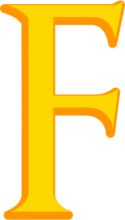 Simplistic Yellow Letter 'F' on a White Background