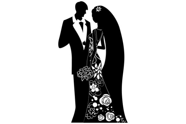 A Silhouette of a Couple in a Romantic Pose