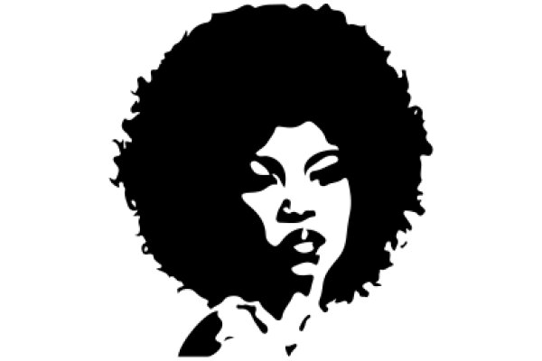 Silhouette of a Stylish Woman with Afro Hair