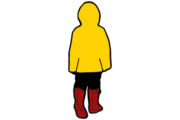 A Cartoon Character in a Yellow Coat and Red Boots