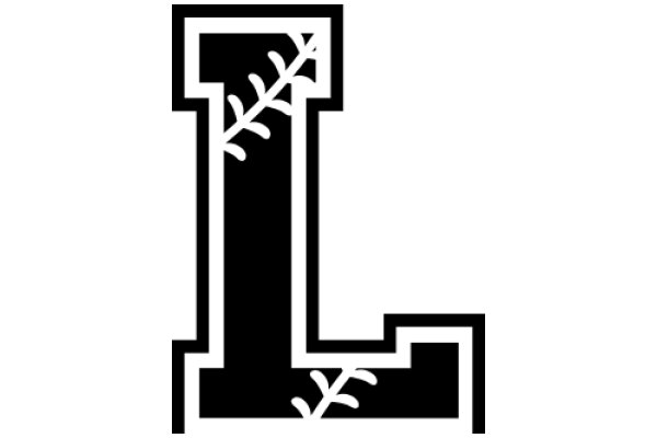 Stylized Letter L with Baseball Stitching